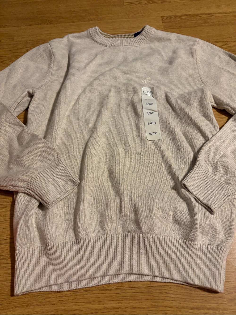 men’s NWT Chaps Crewneck Sweater - Oatmeal color , small